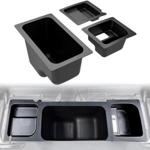 SAUTVS Under Seat Storage Box, Underseat Storage Bin Set Organizer Tray for Polaris Ranger 500 570 Mid Size 50" Wide 2015-2021 Accessories 3PCS
