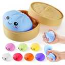 Dumpling Squishy Toys, Gaint Dumpling Squishy Mystery Box, Colorful Squishies Dumplings Stress Balls Toy, Stocking Stuffers with Food Steamer Stretchy Desk Toy (Blue)
