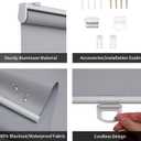 SHADEMOON Blackout Cordless Roller Shades for Indoor Windows,Room Darkening Blind with Spring System Pull Down,Thermal Insulated UV Block Fabric,Home Office (100% Blackout, Grey,43" W x 72" H)
