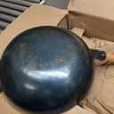 YOSUKATA 13.5 Blue Carbon Steel Wok Pan  Pre-Seasoned Flat Bottom Wok Compatible with open fire, gas, electric, ceramic, induction cooktops -Traditional Chinese Pan for Stir Fry, BBQ, Grill, Camping