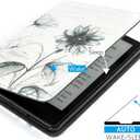 CoBak Case with Stand for Kindle Paperwhite 12th Gen 2024 Released (7") & Kindle Colorsoft Signature Edition - Durable PU Leather Cover with Auto Sleep Wake, Card Slot, Hand Strap Feature, Sunflower