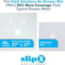 SlipX Solutions 27" Oversize Square Shower Mat, Non-Slip Mat for Elderly & Kids, 100+ Power Grip Suction Cups for Smooth Surfaces, Machine Washable, Clear