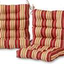 Greendale Home Fashions Outdoor 44x22-inch High Back Chair Cushions (Set of 2), Tuscan Stripe