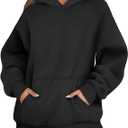 Oversized Sweatshirt for Women Hoodies Fleece Fall Fashion Outfits Workout Sweatshirts Hoodies for Teen Girls 2XL Black