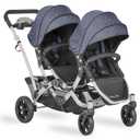Dream On Me Track Tandem Double Umbrella Stroller in Slate, Lightweight Double Stroller for Infant and Toddler, Multi-Position Reversible & Reclining Seats, Large Storage Basket and Canopy