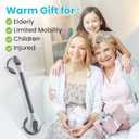 TAILI Grab Bars for Bathtubs and Showers 2 Pack Suction Grab Bar, Heavy Duty Shower Handle Removable Bath Handrails for Seniors and Elderly, Bathroom Safety Grip No Drilling Waterproof, Grey