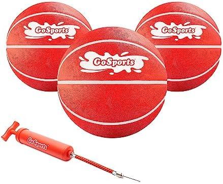 GoSports Swimming Pool Basketballs 3 Pack - Red or Blue - Great for Floating Water Basketball Hoops