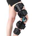 Hinged ROM Knee Brace with Side Stabilizers, Adjustable Post Op Knee Support Orthosis Immobilizer for ACL, PCL and MCL Injury, Medical Knee Orthopedic Support, Leg Stabilizer for Left or Right Leg, Men and Women 