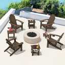 LUE BONA Outdoor Side Table, 2-Tier HDPS Outdoor Nesting End Table with Removable Small Foot Stool for Patio, Deck, Poolside, Low Maintenance & Weather Resistant,Dark Brown