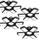 4 Pack LED Garage Light, 200W 20000LM 6500K LED Shop Lights, Garage Lights Ceiling Led with 6+1 Deformable Panels, Screw in E26/E27 Socket Bulb for Warehouse, Workshop, Basement, Barn Lighting