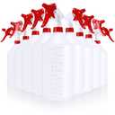 Gandeer 10 Pcs 48 oz Plastic Spray Bottle Bulk Refillable Empty Leakproof Heavy Duty Spray Bottles with Adjustable Nozzle for Cleaning Supplies Mist Bottles Planting(Red White,Classic Style)