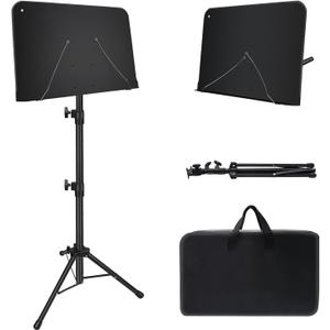 Sheet Music Stand, 1/2/3 Pack Adjustable Music Stand for Sheet Music, Music Sheet Stand Portable Folding with Carry bag Clip Holder for Guitar, Ukulele, Violin Players(Standard Version, 1 Pack)
