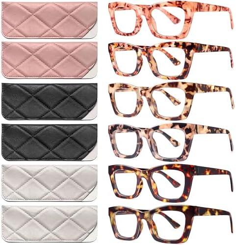 CCVOO Oprah Style Reading Glasses for Women, Stylish Eyeglasses, Blue Light Readers for Women, Computer Eye Glasses, Cheaters