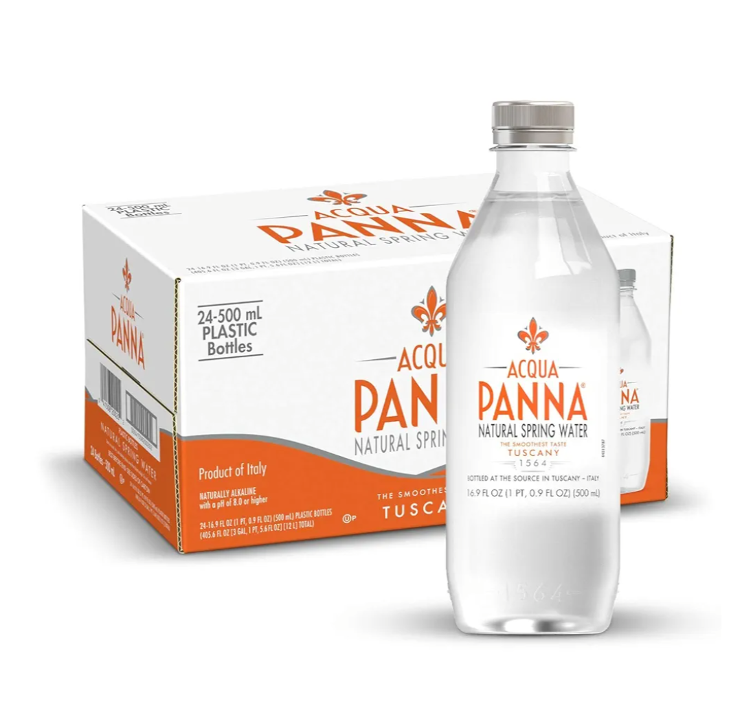 Acqua Panna Natural Spring Water, 16.9 Fl. Oz. Plastic Bottles, Pack of 24