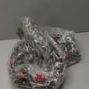 6ft Frosted Evergreen Christmas Snowed Pine Garland  Red Berries and Pinecones Holiday Fireplace Indoor Decoration