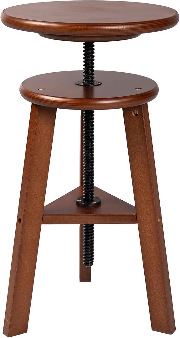 DJAR Wooden Drafting Stool, Beech Wood, Artist Stool Chair with Adjustable Height, Supports Up to 180 Lbs, for Artists, Home, Kitchen, or Office, Walnut, 19.09 inches x 12.6 inches