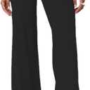 Lounge Yoga Pants for Women Fold Over Low Waist Wide Leg Sweatpants Flare Leggings Bell Bottoms Y2K Foldover Pants (Large, Black)