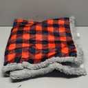 Mindsoft Christmas Wheelchair Blanket with Pouch Warm Soft Flannel Blanket 42.13 x 35.83 Inch Lap Blankets for Elderly Cozy Wheelchair Cover for Holiday Winter Leg and Lower Body Gifts(Red, Black)