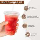 Lamosi 300 Pack 16 oz Plastic Coffee Cups with Lids, Disposable Clear Cups