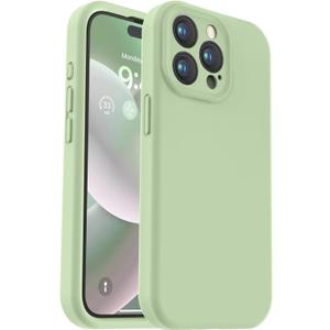 Vooii Compatible with iPhone 15 Pro Case, Upgrade Defender Liquid Silicone, [Enhanced Camera Protection] [Soft Anti-Scratch Microfiber Lining] Shockproof Phone Case iPhone 15 Pro 6.1 inch - Matcha