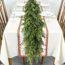 Real Touch Cedar Garland, Christmas Artificial Realistic Faux Cypress Pine Garlands, Christmas Greenery Garland Decorations for Mantle, Table, Stairs, Doorframe, Fireplace, Winter Garlands(9FT)