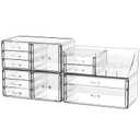 Acrylic Clear Make up Organizers And Storage for Vanity,Bathroom Skincare Organizer With 12 Drawer for Dresser,Plastic Desk Accessories Organization,Cosmetic Organizer Countertop for Beauty,Skin Care (12 Drawers-Set of 4)