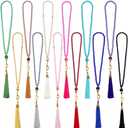 PH PandaHall 12pcs Ramadan Tasbih Prayer 99 Beads Islam Prayer Tasbih 6mm Rosary Muslim Misbaha Tasbeeh Bracelet with Tassel Beaded Glass Pearl Bracelet Gifts for Easter Women Men, 12 Colors