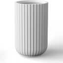Kante Tall Fulted Planter, 21.7 Inch Tall Round Concrete Plant Pots with Drainage Hole and Rubber Plug, Modern Decor for Indoor Outdoor Plants, Flower, White