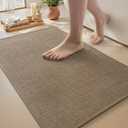 MontVoo Bath Mat Rug-Ultra Thin Non Slip Bath Mats for Bathroom Mat Quick Dry, Rubber Backing Washable Bathroom Rugs Fit Under Door, Absorbent Bath Rugs for Floor,20"x32",Khaki