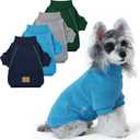 XPUDAC 4 Pack Dog Sweaters Fleece Dog Sweatshirt Winter Pet Clothes for Small Medium Dogs Boy Girl Pullover Puppy Christmas Outfits Cat Apparel, Grey, Blue, Navy, Green, S