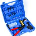 Yonligonju Brake Bleeder Kit with Hand Vacuum Pump with Gauge Adapters Automotive Brake Fluid Bleeding Set for Bike Car Truck (Blue)