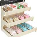 Wooden Cookie Display Stand with Chalkboard Sign for Market Booths, Craft Fairs & Events 3- Tier Cookie Display for Bakers & Vendors to Show Cupcakes, Bread, Muffins & Pastries