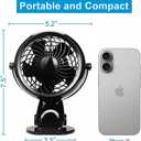 Gazeled Clip on Fan Battery Operated, 360 Rotation, with 8 Free AA Batteries, Quiet USB or Battery Operated Fan, 5'' Portable Battery Powered Clip on Fans for Camping, Stroller, Bedroom, Outdoor
