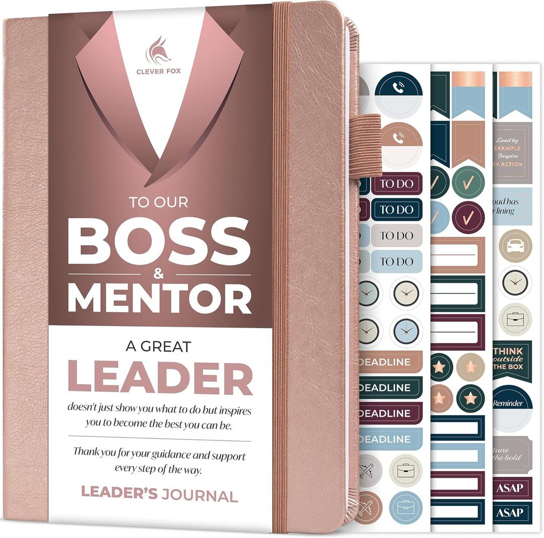 Clever Fox Leaders Journal  Professional Leadership Gift for Boss, Mentor & Manager  Business Leader Notebook for Men & Women (Rose Gold) (A5 (5.8'' x 8.3''))