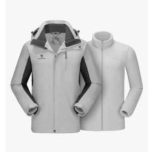 CAMEL CROWN Men's Ski Jacket 3 in 1 Waterproof Winter Jacket Snow Jacket Windproof Hooded with Inner Warm Fleece Coat , Size S