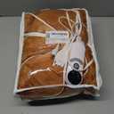 Electric Heated Blanket 62"x84" Twin Size, Dual-Sided Flannel & Sherpa, 6 Heat Settings & 1-10H Auto Off, Soft Warm for Home Office Bed Couch, Machine Washable, ETL Certified, Caramel