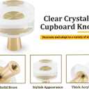 6Pcs Acrylic Round Cabinet Knobs - Gold Lucite Knobs, Clear Glass Dresser Pulls Crystal Decorative Draw Knob Luxury Vanity Knob Solid Brass Furniture Pull for Cupboard Kitchen Drawer