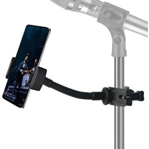 JCWINY Mic Stand Phone Holder, Flexible Phone Holder for Microphone Stand, Adjustable iPhone Mic Stand Holders, Music Stands Phone Holders for iPhone 14 13 12 MAX Pro Samsung Galaxy All Smartphones