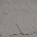 Febriajuce Womens Summer Mini Dress Loose Ruffle Deep V-Neck Backless Strap Solid Casual Short Dresses with Pockets, L, Beige