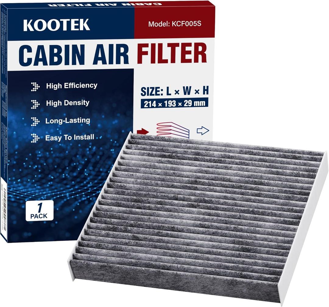 Kootek Cabin Air Filter with Activated Carbon, Fits CP285, CF10285, Compatible with Toyota Camry, Sienna, Subaru Outback, Scion, Tundra, 4Runner, RAV4, Corolla, Highlander, Jaguar, Lexus