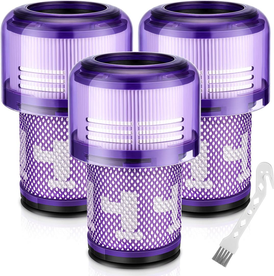 V12 Filter Replacements for Dyson V12 Detect Slim, Detect Slim Animal, Slim+ Cordless Vacuum and V12 Slim Absolute Vacuums, SV34, SV35 Vacuums Filter Replacement, Compare to Part 971517-01, 3 Pack
