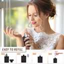 Luxsego Perfume Bottle Atomizers with Funnels, 30ML1oz Refillable Perfume Spray, Empty Spray Bottle Glass Cologne Atomizers for Travel, Handbag or Date, With Storage Bag(Transparent and Black 4Pcs)