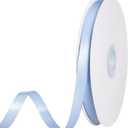 Baby Sky Blue Ribbon, Solid Color Double Faced Polyester Satin Ribbon - 1/2 Inch Wide, 100 Yards Long, Perfect for Wedding, Gift Wrapping, Sewing, and Other Craft Supplies