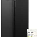 EKO Hudson Slim 50L / 13.2 Gallon Kitchen Trash Can with Lid, Stainless Steel Step Garbage Can for Kitchen or Home, Space-Saving Garbage Can with Soft Close Lid, Stay-Open, Liner Ring, Matte Black