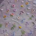 5D Spring Flower Nail Sticker Relief Back Glue Daisy Lavender Nail Art Stickers Self Adhesive Lily Tulip Orchid Designs Nail Decals Spring Nail Art Decorations for Womens Manicure DIY