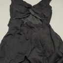 CHICME Women's Sleeveless Square Neck Bodycon Mini Dress Ruched Cocktail Party Romper Dresses (Medium, Black)