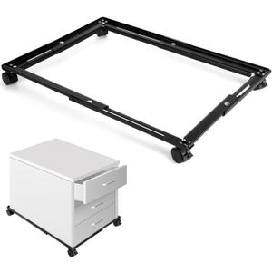CroBlissful Adjustable File Caddy File Cabinet Wheels File Folder Racks for Home Office, Black