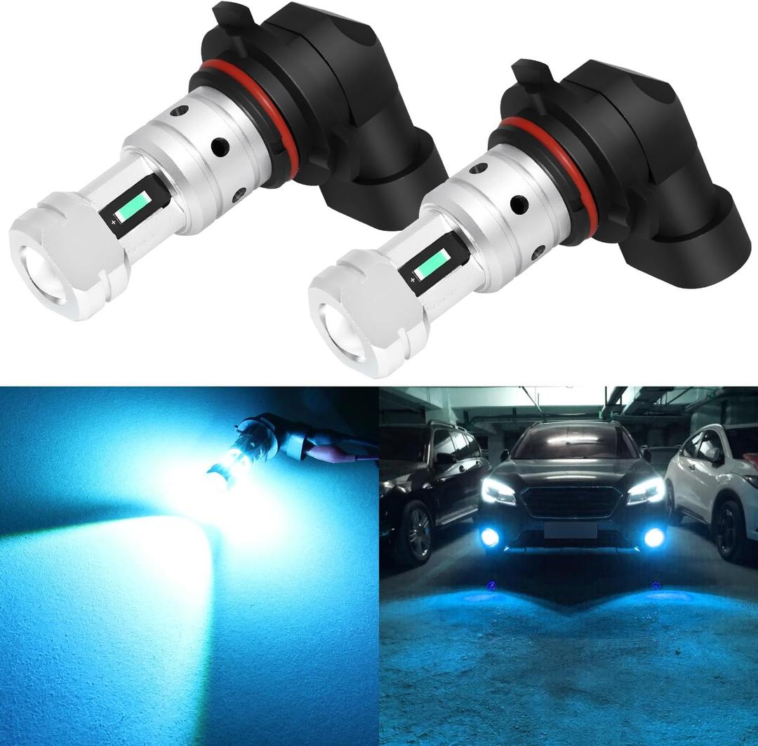 PHINLION 9006 Ice Blue LED Fog Light Bulbs, Super Bright 3800 Lumens 9006 HB4 LED Fog Bulb Replacement for Car Truck Fog Lights or DRL Lamps, 1:1 Halogen Size, Pack of 2