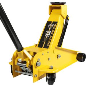 YELLOW JACKET Hydraulic Floor Jack, Quickly Lift Car Jack with Dual Pumps, Heavy Duty Steel Service Jack, 3 Ton (6600 lb) Capacity