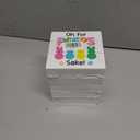 5 x Funny Easter Wooden Box Sign Decor, Bunny Rabbit Easter Gifts for Home Kitchen Farmhouse Table Decoration, Oh for Peeps Shake, 5 x 5 Inch (Fuchsia)